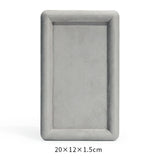 Maxbell Fashion Velvet Square Jewerlry Tray Glasses Holder for Home Stores Closet Grey L