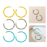Maxbell C Shaped Hoop Earrings Round Soft Pottery Bohemian for Girls Teens Yellow