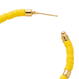 Maxbell C Shaped Hoop Earrings Round Soft Pottery Bohemian for Girls Teens Yellow