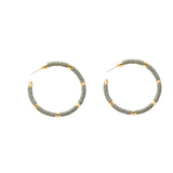 Maxbell C Shaped Hoop Earrings Round Soft Pottery Bohemian for Girls Teens Yellow
