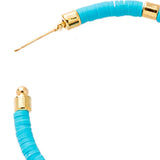Maxbell C Shaped Hoop Earrings Round Soft Pottery Bohemian for Girls Teens Blue