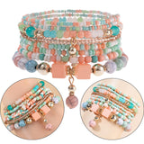 Maxbell Stackable Bohemian Beads Bracelets Multilayered Charm Stack Boho for Girls