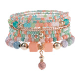 Maxbell Stackable Bohemian Beads Bracelets Multilayered Charm Stack Boho for Girls