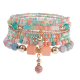 Maxbell Stackable Bohemian Beads Bracelets Multilayered Charm Stack Boho for Girls