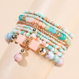 Maxbell Stackable Bohemian Beads Bracelets Multilayered Charm Stack Boho for Girls