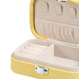 Maxbell Travel Jewelry Organizer PU Leather Portable for Jewelry Watch Necklace Yellow