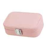 Maxbell Travel Jewelry Organizer PU Leather Portable for Jewelry Watch Necklace Pink