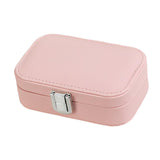 Maxbell Travel Jewelry Organizer PU Leather Portable for Jewelry Watch Necklace Pink