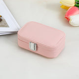 Maxbell Travel Jewelry Organizer PU Leather Portable for Jewelry Watch Necklace Pink