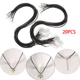 Maxbell 20 Pieces Waxed Necklace Cord Durable Gifts for Jewelry Making Accessories Black