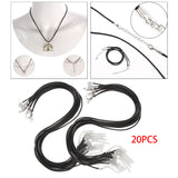 Maxbell 20 Pieces Waxed Necklace Cord Durable Gifts for Jewelry Making Accessories Black