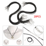 Maxbell 20 Pieces Waxed Necklace Cord Durable Gifts for Jewelry Making Accessories Black