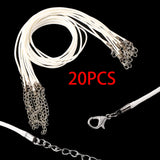 Maxbell 20 Pieces Waxed Necklace Cord Durable Gifts for Jewelry Making Accessories White