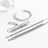 Maxbell Stackable Bracelets Exaggerated Open Cuff Wrap for Anniversary Wife Friends Silver