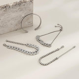 Maxbell Stackable Bracelets Exaggerated Open Cuff Wrap for Anniversary Wife Friends Silver