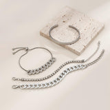 Maxbell Stackable Bracelets Exaggerated Open Cuff Wrap for Anniversary Wife Friends Silver