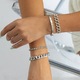 Maxbell Stackable Bracelets Exaggerated Open Cuff Wrap for Anniversary Wife Friends Silver