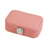 Maxbell Travel Jewelry Case PU Cardboard Multifunction for Women Necklace Pink