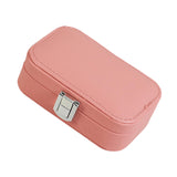 Maxbell Travel Jewelry Case PU Cardboard Multifunction for Women Necklace Pink