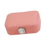 Maxbell Travel Jewelry Case PU Cardboard Multifunction for Women Necklace Pink