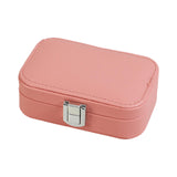 Maxbell Travel Jewelry Case PU Cardboard Multifunction for Women Necklace Pink