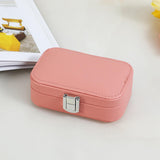 Maxbell Travel Jewelry Case PU Cardboard Multifunction for Women Necklace Pink