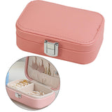 Maxbell Travel Jewelry Case PU Cardboard Multifunction for Women Necklace Pink