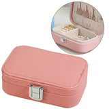 Maxbell Travel Jewelry Case PU Cardboard Multifunction for Women Necklace Pink