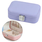 Maxbell Travel Jewelry Case PU Cardboard Multifunction for Women Necklace Purple