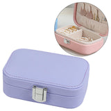 Maxbell Travel Jewelry Case PU Cardboard Multifunction for Women Necklace Purple