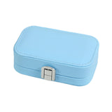 Maxbell Travel Jewelry Case PU Cardboard Multifunction for Women Necklace Blue