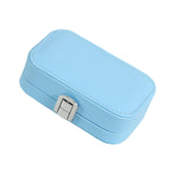 Maxbell Travel Jewelry Case PU Cardboard Multifunction for Women Necklace Blue