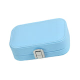 Maxbell Travel Jewelry Case PU Cardboard Multifunction for Women Necklace Blue