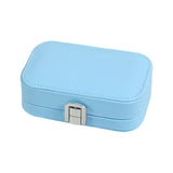 Maxbell Travel Jewelry Case PU Cardboard Multifunction for Women Necklace Blue