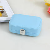 Maxbell Travel Jewelry Case PU Cardboard Multifunction for Women Necklace Blue