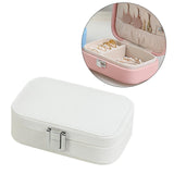 Maxbell Travel Jewelry Case PU Cardboard Multifunction for Women Necklace White