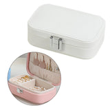 Maxbell Travel Jewelry Case PU Cardboard Multifunction for Women Necklace White