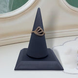 Maxbell ring Stand PU Velvet Showcase for Gift Shopping Mall Retail Stores Dark Grey