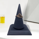 Maxbell ring Stand PU Velvet Showcase for Gift Shopping Mall Retail Stores Dark Grey