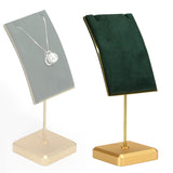 Maxbell Jewelry Display Stand with Metal Base for Necklace Display Case Shelves Green