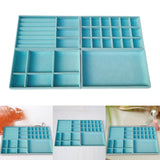 Maxbell 4Pcs Jewelry Trays Organizer Multipurpose Space Saving for Ring Bracelet Blue