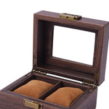 Maxbell Watch Storage Box Wooden Dustproof Locking Jewelry box Women Gift 2 grids