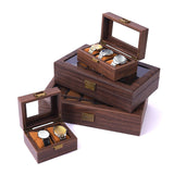 Maxbell Watch Storage Box Wooden Dustproof Locking Jewelry box Women Gift 2 grids