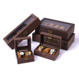 Maxbell Watch Storage Box Wooden Dustproof Locking Jewelry box Women Gift 2 grids