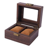 Maxbell Watch Storage Box Wooden Dustproof Locking Jewelry box Women Gift 2 grids