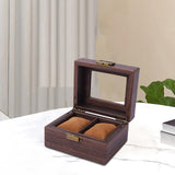 Maxbell Watch Storage Box Wooden Dustproof Locking Jewelry box Women Gift 2 grids