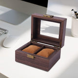 Maxbell Watch Storage Box Wooden Dustproof Locking Jewelry box Women Gift 2 grids