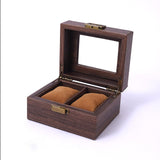 Maxbell Watch Storage Box Wooden Dustproof Locking Jewelry box Women Gift 2 grids