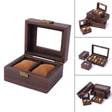 Maxbell Watch Storage Box Wooden Dustproof Locking Jewelry box Women Gift 2 grids