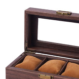 Maxbell Watch Storage Box Wooden Dustproof Locking Jewelry box Women Gift 3 Grid